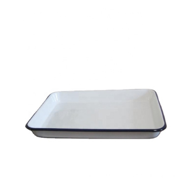 Qualified splatter Enamel Baking Tray Baking Dish With Roll Rim